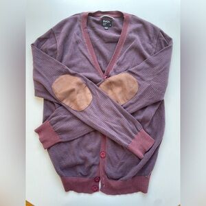 RVCA striped cardigan with patch elbows